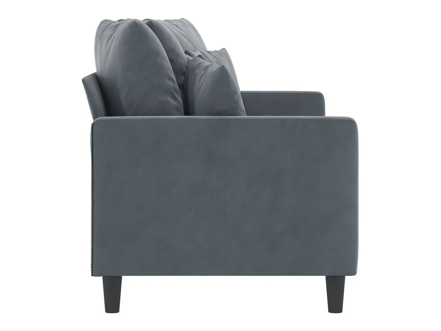 Sofá de 2 lugares 140 cm veludo cinza-escuro