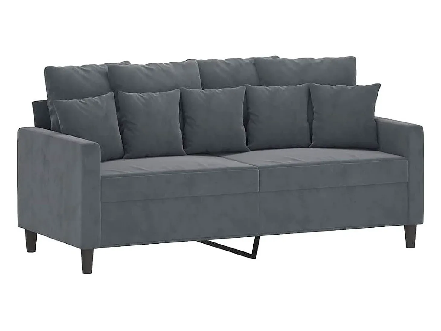 Sofá de 2 lugares 140 cm veludo cinza-escuro