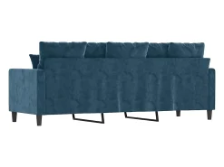 Sofá de 3 lugares 180 cm veludo azul