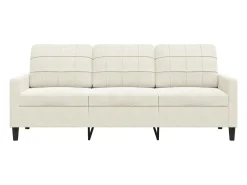 Sofá de 3 lugares 180 cm veludo cor creme PT297673