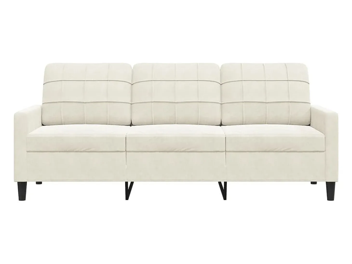 Sofá de 3 lugares 180 cm veludo cor creme PT297673