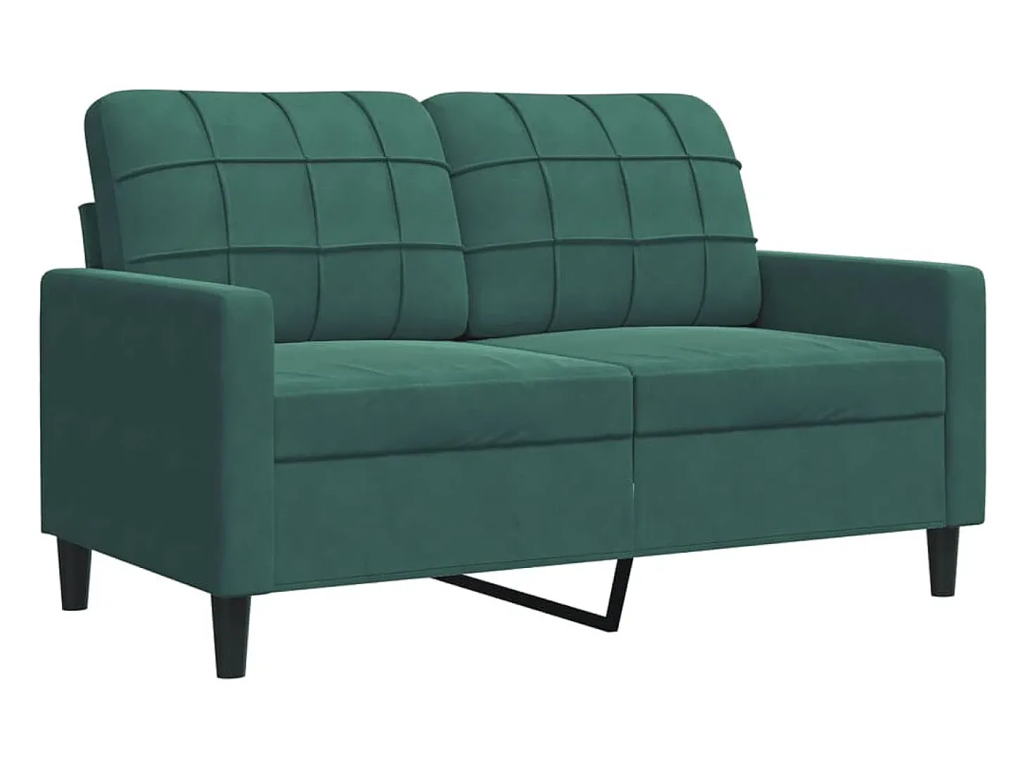 Sofá de 2 lugares 120 cm veludo verde-escuro PT519755