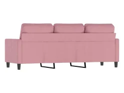 Sofá de 3 lugares 180 cm veludo rosa PT212540