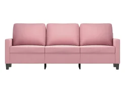 Sofá de 3 lugares 180 cm veludo rosa PT212540