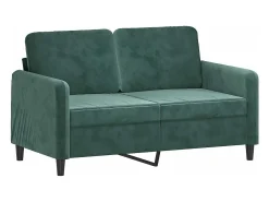Sofá de 2 lugares 120 cm veludo verde-escuro PT307526