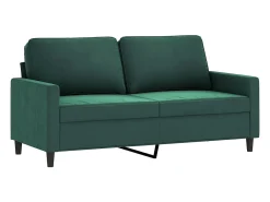 Sofá de 2 lugares 140 cm veludo verde-escuro PT360552