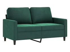 Sofá de 2 lugares 120 cm veludo verde-escuro PT850411
