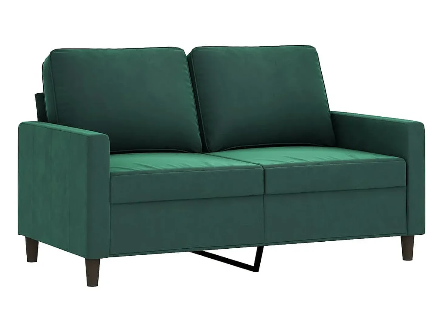 Sofá de 2 lugares 120 cm veludo verde-escuro PT850411