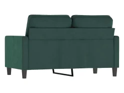 Sofá de 2 lugares 120 cm veludo verde-escuro PT850411