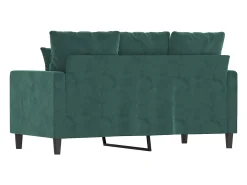 Sofá de 2 lugares 120 cm veludo verde-escuro PT979433