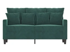 Sofá de 2 lugares 120 cm veludo verde-escuro PT979433