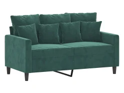 Sofá de 2 lugares 120 cm veludo verde-escuro PT979433