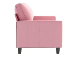 Sofá de 3 lugares 180 cm veludo rosa