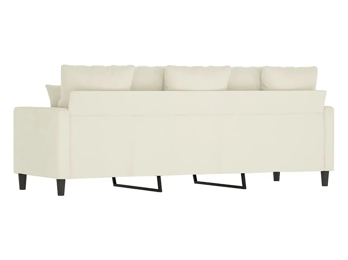 Sofá de 3 lugares 180 cm veludo cor creme PT243846