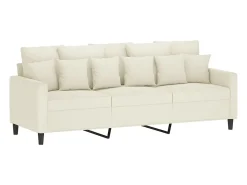 Sofá de 3 lugares 180 cm veludo cor creme PT243846