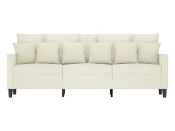 Sofá de 3 lugares 180 cm veludo cor creme PT243846
