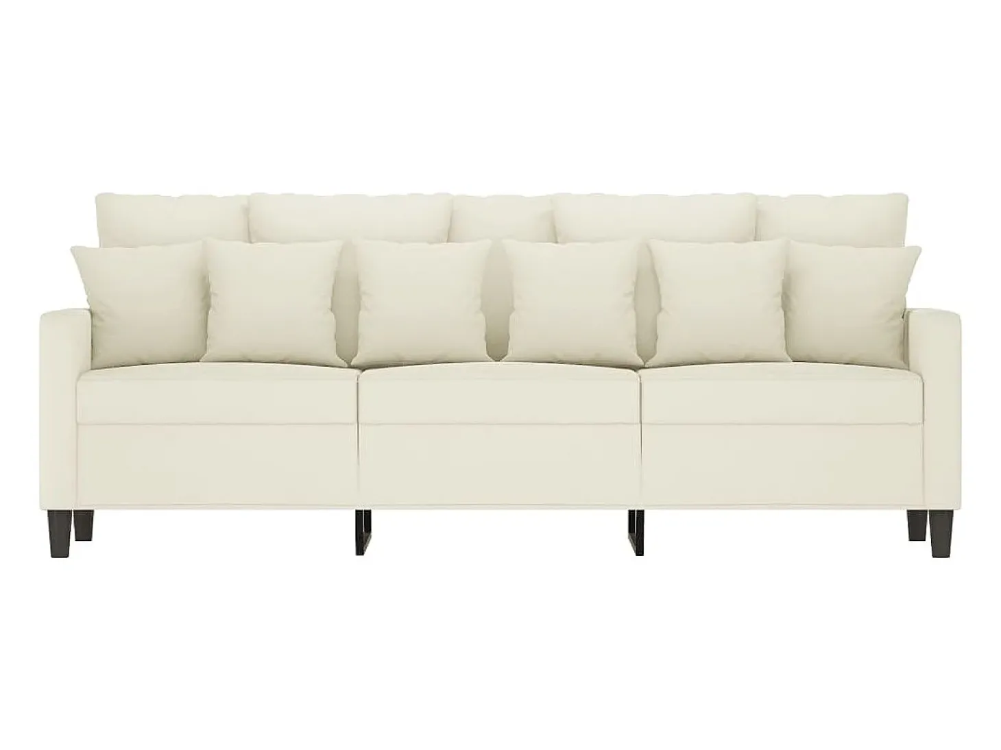 Sofá de 3 lugares 180 cm veludo cor creme PT243846