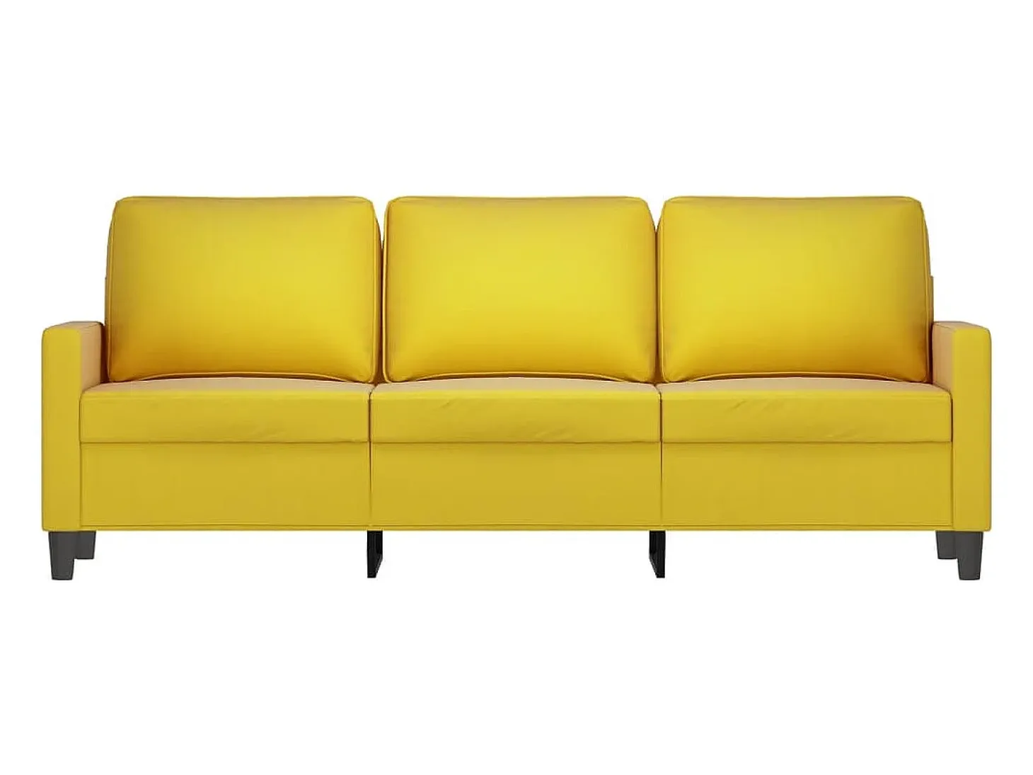 Sofá de 3 lugares 180 cm veludo amarelo PT897672