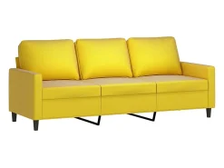 Sofá de 3 lugares 180 cm veludo amarelo PT897672