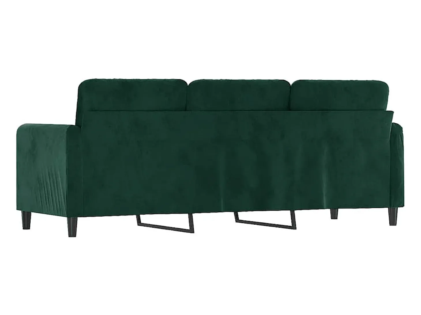 Sofá de 3 lugares 180 cm veludo verde-escuro