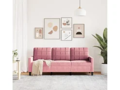 Sofá de 3 lugares 180 cm veludo rosa PT436195