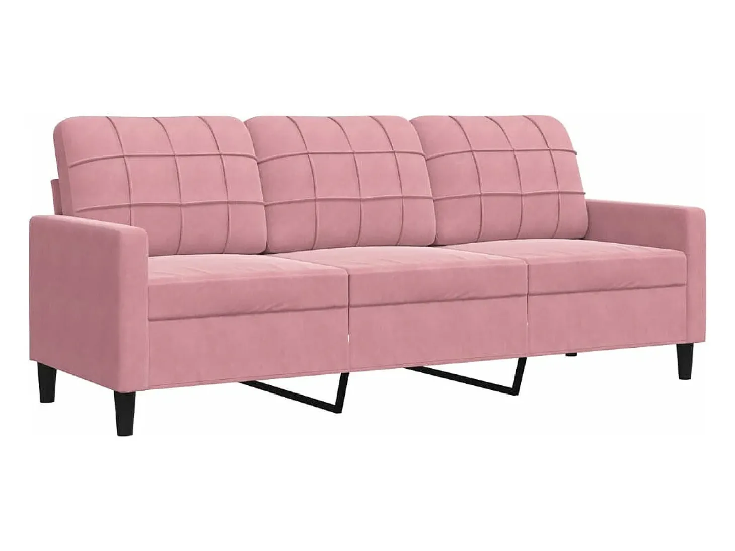 Sofá de 3 lugares 180 cm veludo rosa PT436195