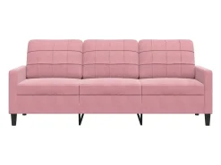 Sofá de 3 lugares 180 cm veludo rosa PT436195
