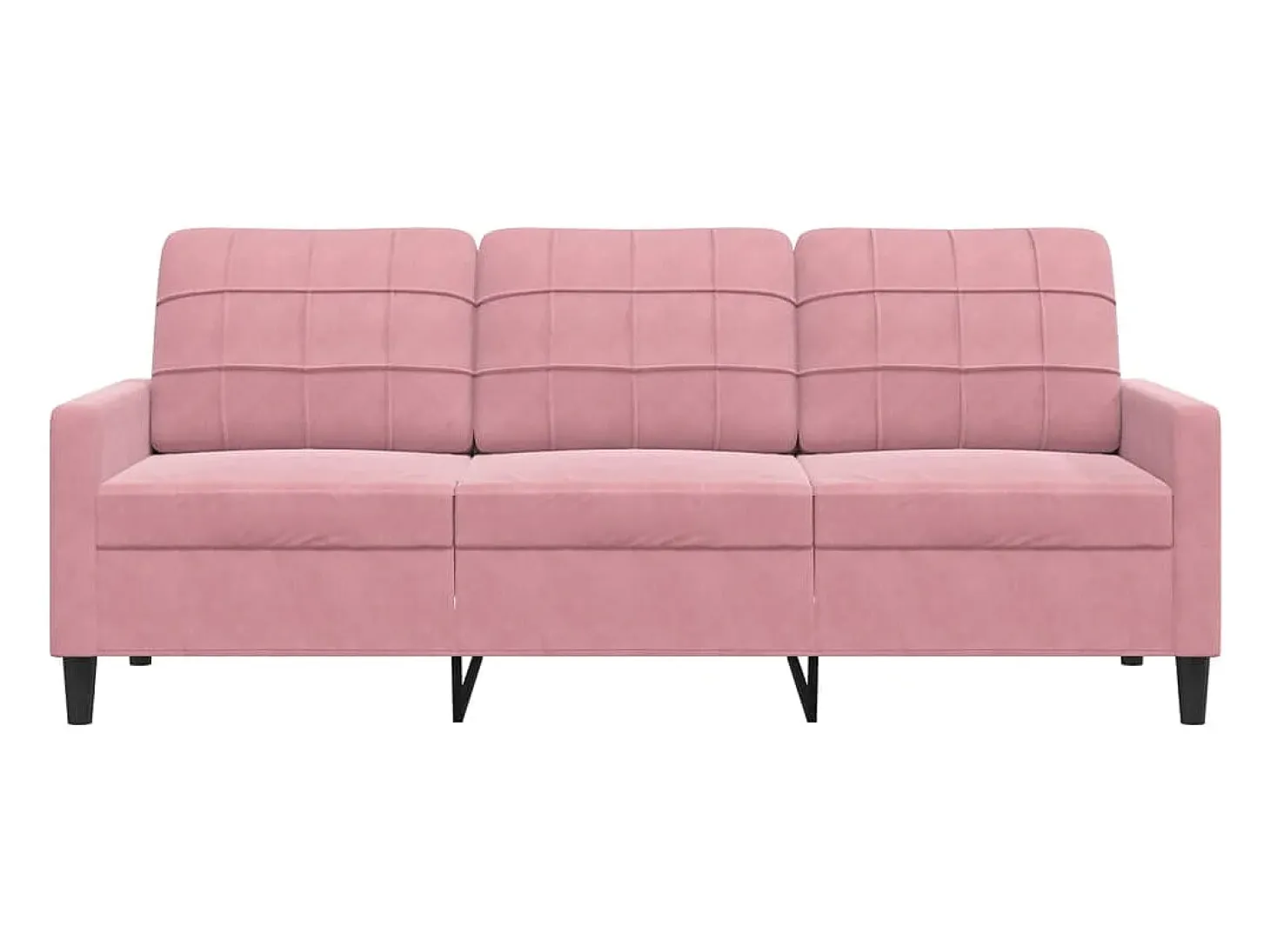 Sofá de 3 lugares 180 cm veludo rosa PT436195