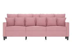 Sofá de 3 lugares 180 cm veludo rosa PT604223
