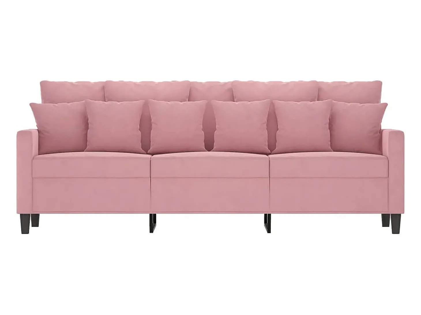 Sofá de 3 lugares 180 cm veludo rosa PT604223