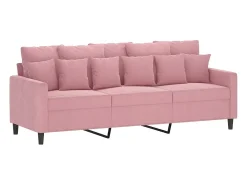 Sofá de 3 lugares 180 cm veludo rosa PT604223