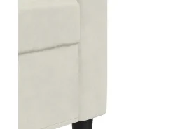 Sofá de 3 lugares 210 cm veludo cor creme