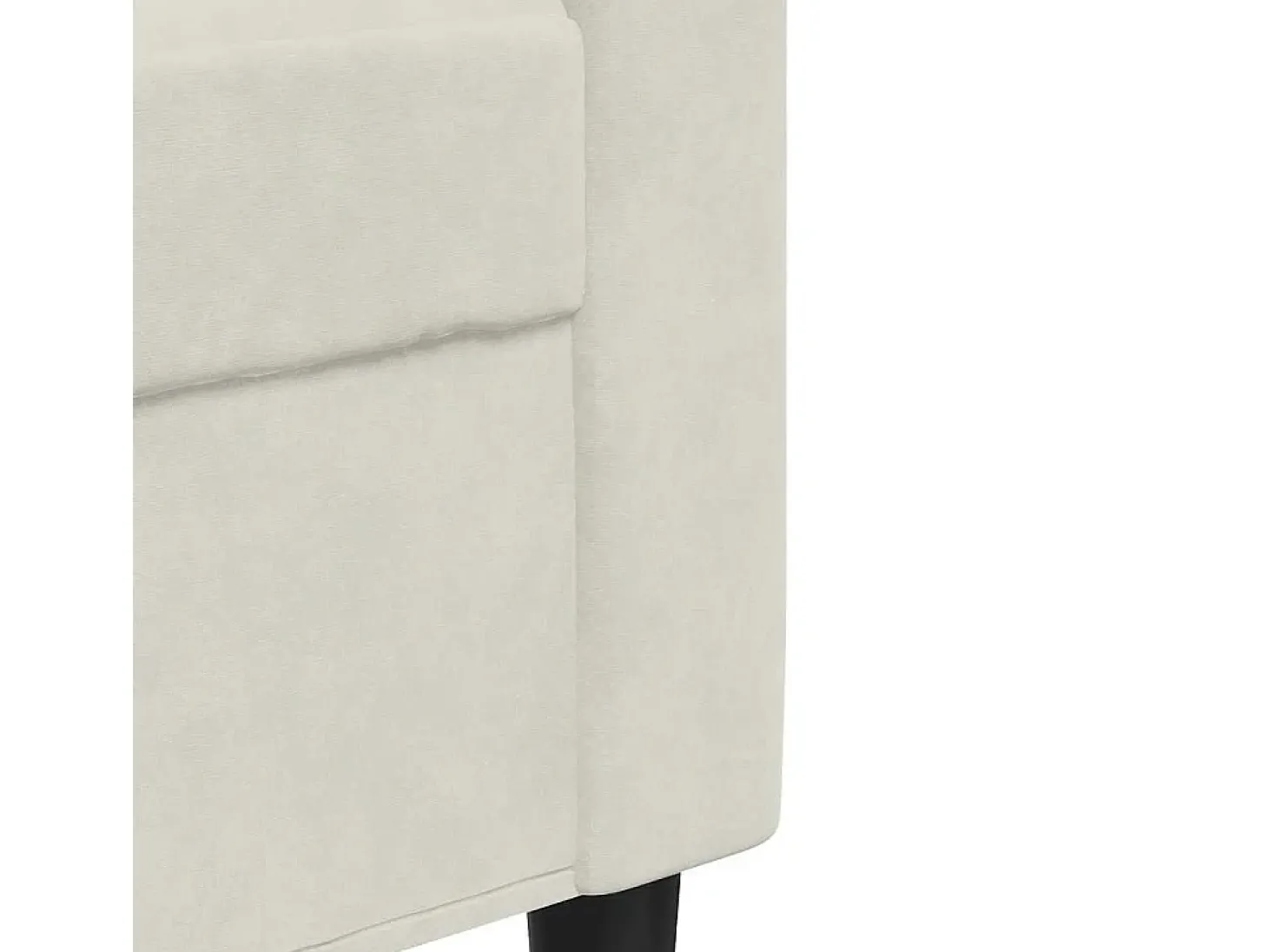 Sofá de 3 lugares 210 cm veludo cor creme