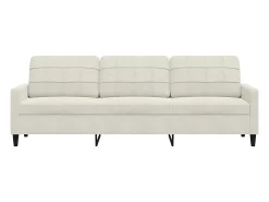 Sofá de 3 lugares 210 cm veludo cor creme