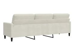 Sofá de 3 lugares 210 cm veludo cor creme