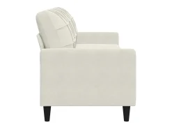 Sofá de 3 lugares 210 cm veludo cor creme