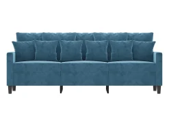 Sofá de 3 lugares 180 cm veludo azul PT691193