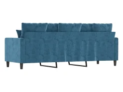 Sofá de 3 lugares 180 cm veludo azul PT691193