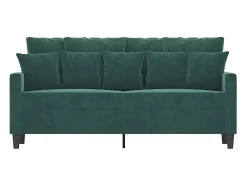 Sofá de 2 lugares 140 cm veludo verde-escuro PT984287