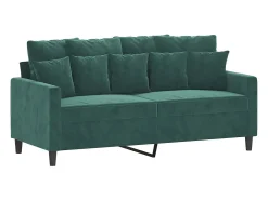 Sofá de 2 lugares 140 cm veludo verde-escuro PT984287