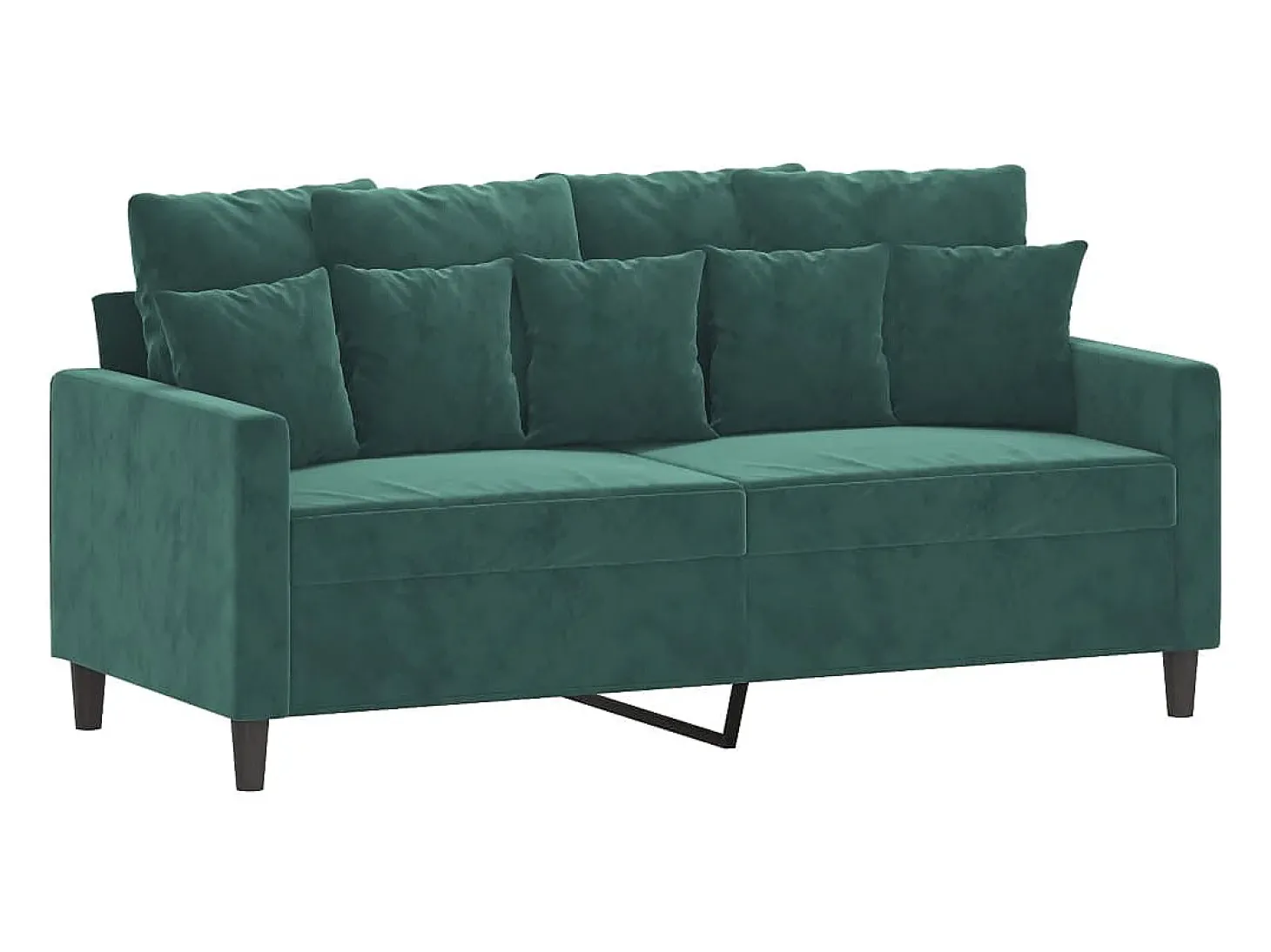 Sofá de 2 lugares 140 cm veludo verde-escuro PT984287