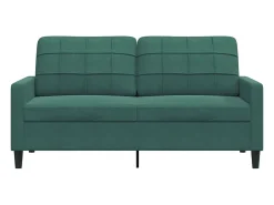 Sofá de 2 lugares 140 cm veludo verde-escuro PT988790