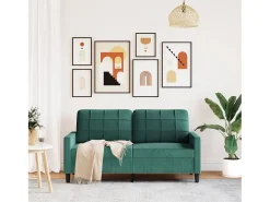 Sofá de 2 lugares 140 cm veludo verde-escuro PT988790