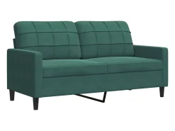 Sofá de 2 lugares 140 cm veludo verde-escuro PT988790