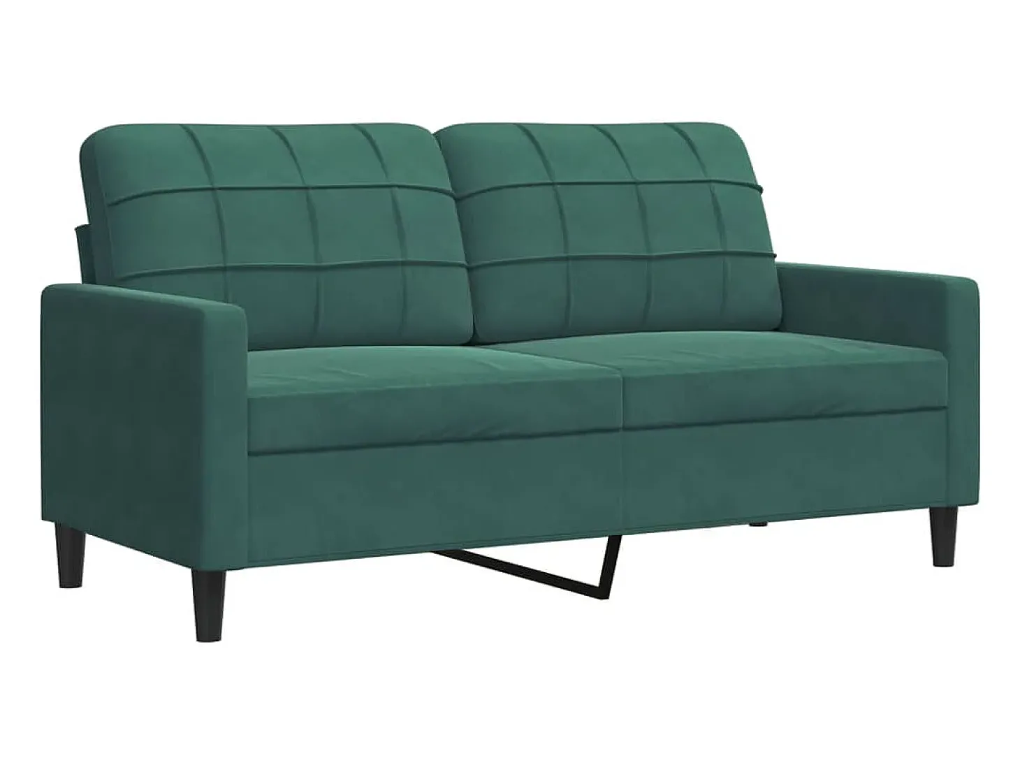 Sofá de 2 lugares 140 cm veludo verde-escuro PT988790