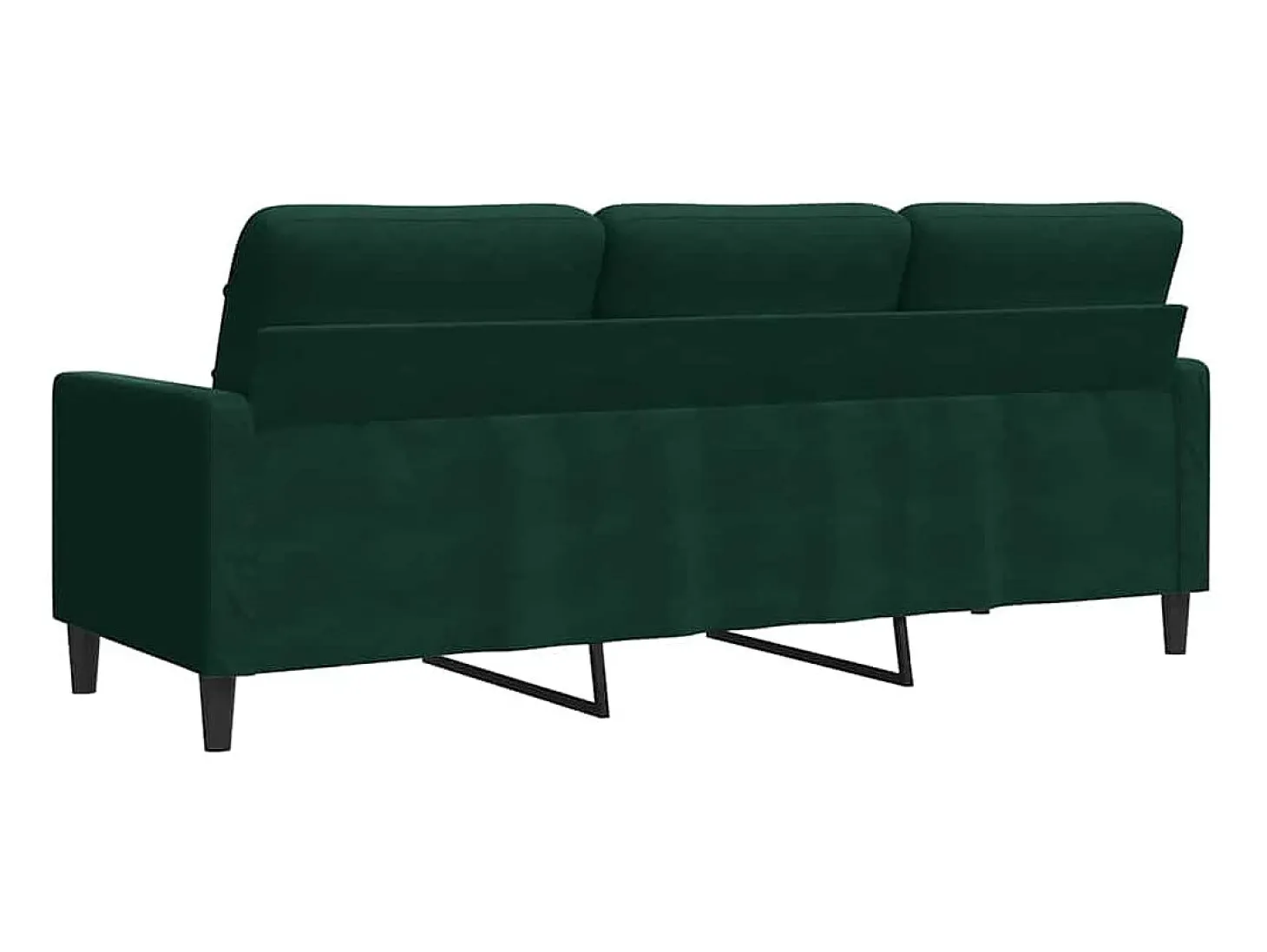 Sofá de 3 lugares 180 cm veludo verde-escuro