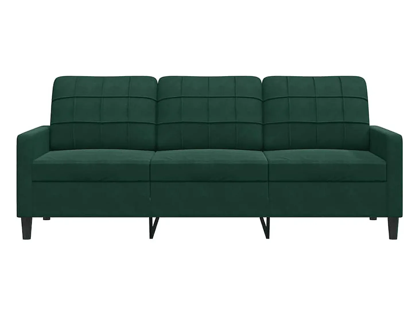 Sofá de 3 lugares 180 cm veludo verde-escuro