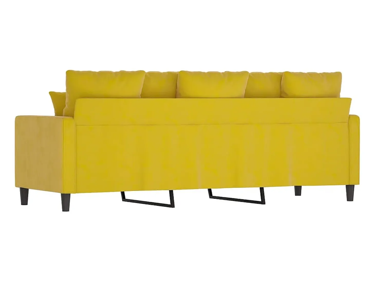 Sofá de 3 lugares 180 cm veludo amarelo PT893643