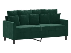 Sofá de 2 lugares 140 cm veludo verde-escuro