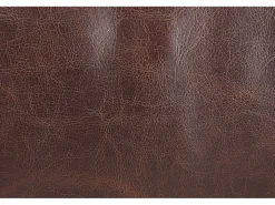 Sofá de 3 lugares 100% pele envelhecida Castanho estilo chesterfield - CLOTAIRE
